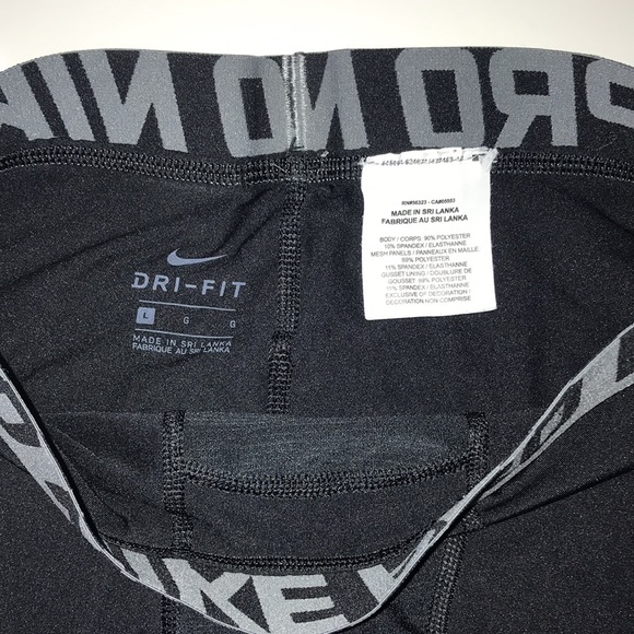Nike Pro Workout Leggings Size Large (see measurements) Black - Picture 3 of 7